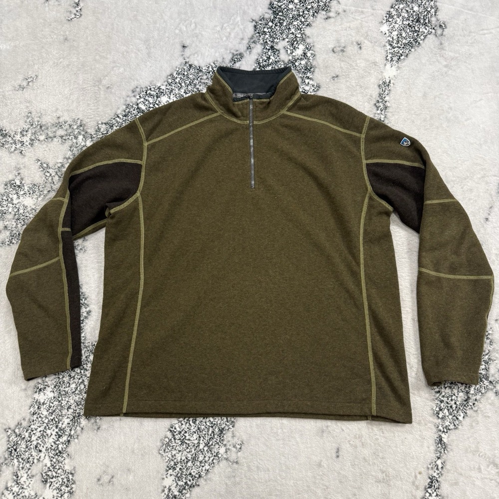 Kuhl Kasmira Quarter Zip Pullover Mens XXL Olive Green Sweater Outdoor Hiking